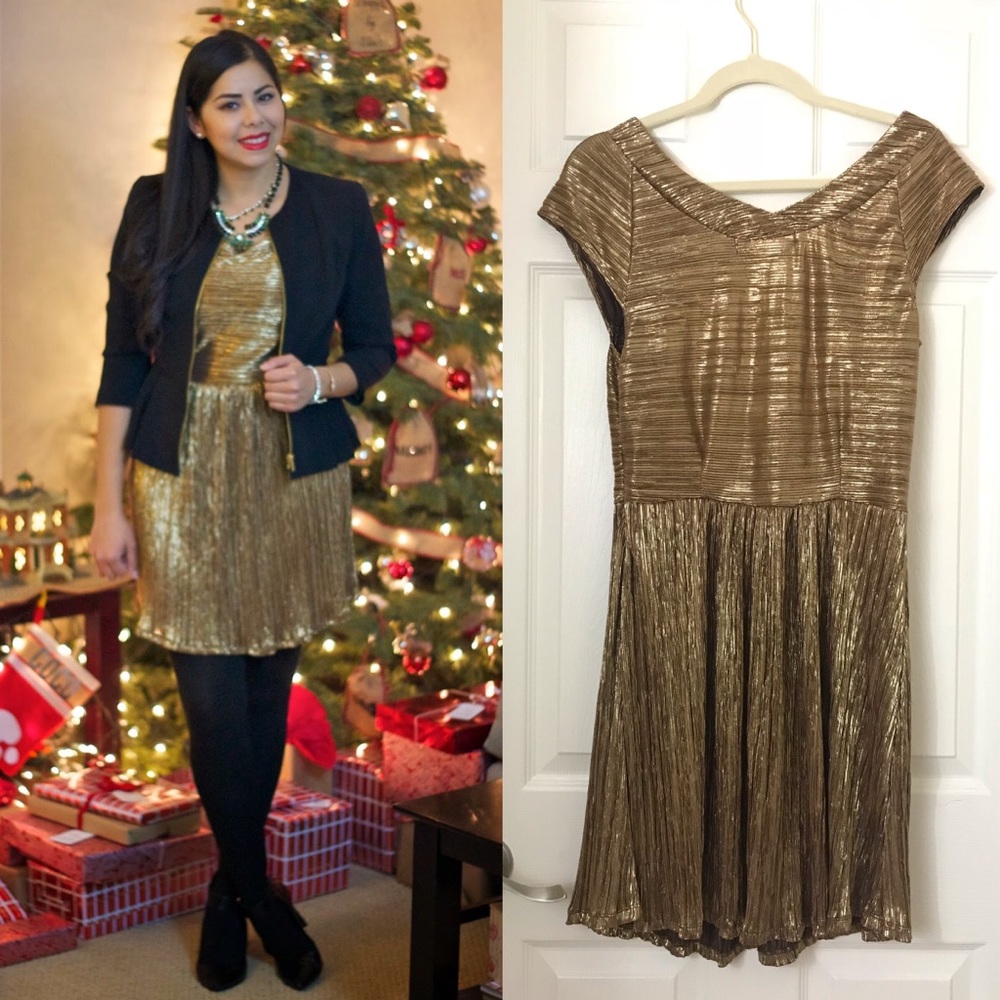 Gold Skater Dress
